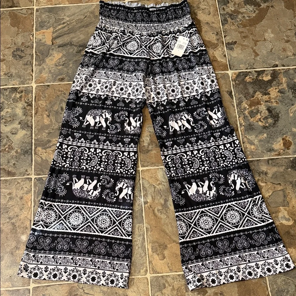 Planet Gold Black and White Wide Leg Pants - Picture 1 of 6